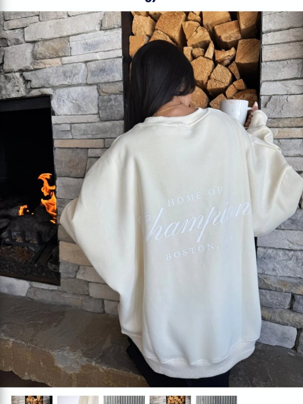 1987 Champions Crew “Ivory” Oversized Sweatshirt